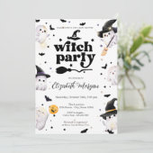 Schattigee heks spookfeest Baby shower Kaart (Staand voorkant)