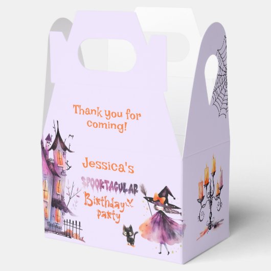 Schattigee heks Spooktacular Verjaardag Halloween  Bedankdoosjes (Geopend)