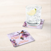 Schattigee heks Spooktacular Verjaardag Halloween Kartonnen Onderzetters (Insitu)