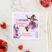Schattigee heks Spooktacular Verjaardag Halloween  Servet (Insitu)