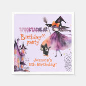Schattigee heks Spooktacular Verjaardag Halloween  Servet (Voorkant)