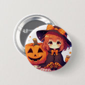 Schattigee heks voor Halloween Ronde Button 5,7 Cm (Voorkant /achterkant)