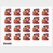 Schattigee heks voor Halloween Vierkante Sticker (Vel)