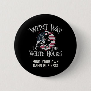 Schattigee heks weg naar het Witte Huis Kamala Har Ronde Button 5,7 Cm