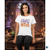 Schattigee heks zwart en wit vrouwen halloween t-shirt