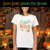 Schattigee heks zwart en wit vrouwen halloween t-shirt