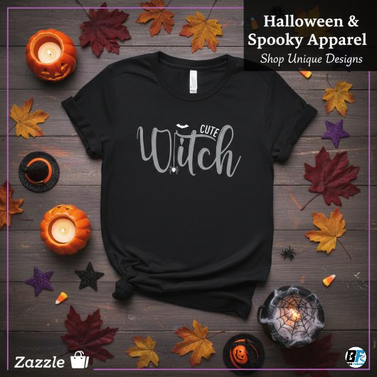 Schattigee heks zwart en wit vrouwen halloween t-shirt