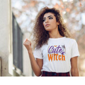Schattigee heks zwart en wit vrouwen halloween t-shirt