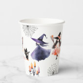 Schattigee heksen Halloween kostuum verjaardagsfee Papieren Bekers (Achterkant)