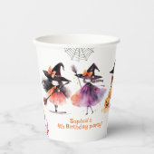 Schattigee heksen Halloween kostuum verjaardagsfee Papieren Bekers (Voorkant)