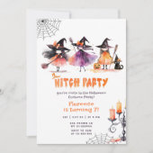 Schattigee heksenfeest Halloween meisje spookachti Kaart (Voorkant)