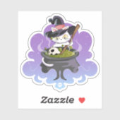 Schattigee Heksenkat Brouwdrank Halloween Sticker (Vel)