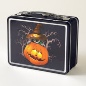 Schattigee heksenkat en pompoen Halloween vrienden (Achterkant)