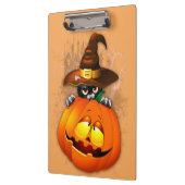 Schattigee heksenkat en pompoen Halloween vrienden Klembord (Links)