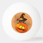 Schattigee heksenkat en pompoen Halloween vrienden Pingpongbal (Voorkant)