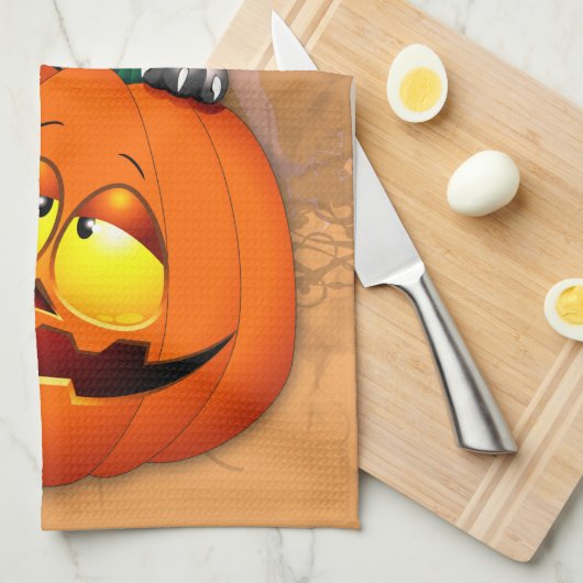 Schattigee heksenkat en pompoen Halloween vrienden Theedoek (Quarter Fold)