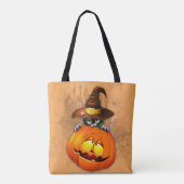 Schattigee heksenkat en pompoen Halloween vrienden Tote Bag (Achterkant)