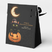 Schattigee Heksenkat en Pompoen Verjaardag Bedankdoosjes (Achterkant)