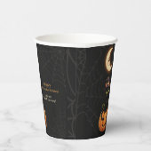 Schattigee Heksenkat en Pompoen Verjaardag Papieren Bekers (Rechts)