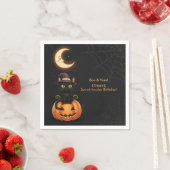 Schattigee Heksenkat en Pompoen Verjaardag Servet (Insitu)