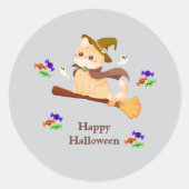Schattigee Heksenkat Halloween Sticker (Voorkant)