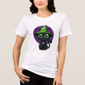 Schattigee Heksenkat Halloween T-Shirt – Schattig  (Voorkant)
