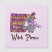 Schattigee heksenkat met boeken - "Witch Please" (Voorkant)