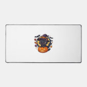 Schattigee heksenkat op pompoen - Halloween Art Ov Bureaumat (Voorkant)