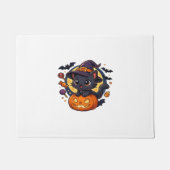 Schattigee heksenkat op pompoen - Halloween Art Ov Deurmat (Voorkant)