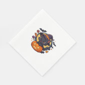 Schattigee heksenkat op pompoen - Halloween Art Ov Servet (Hoek)