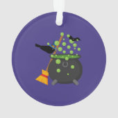 Schattigee heksenkraai op zoek naar een bubbelende ornament (achterkant)