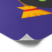 Schattigee heksenkraai op zoek naar een bubbelende poster (Hoek)