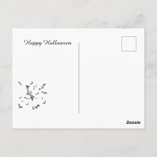 Schattigee heksenmuis op de pompoen briefkaart (Achterkant)