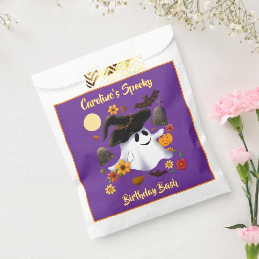 Schattigee heksenspook trick or treat begraafplaat bedankzakje (Gezegeld)