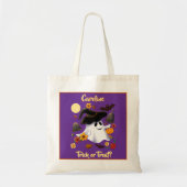 Schattigee heksenspook trick or treat begraafplaat tote bag (Voorkant)