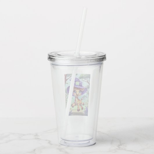 Schattigee hekserige Giraffe Acryl Drinkbeker (Achterkant)