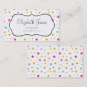 Schattigee heldere kleurrijke sterren visitekaartje (Voorkant / Achterkant)