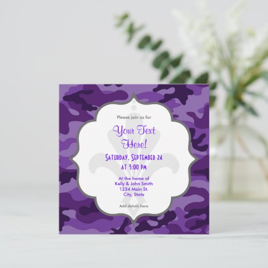 Schattigee Heldere Paarse Camo, Camouflage Kaart (Staand voorkant)