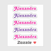 Schattigee Heldere Roze en Paarse Naam van het Mei Sticker (Vel)