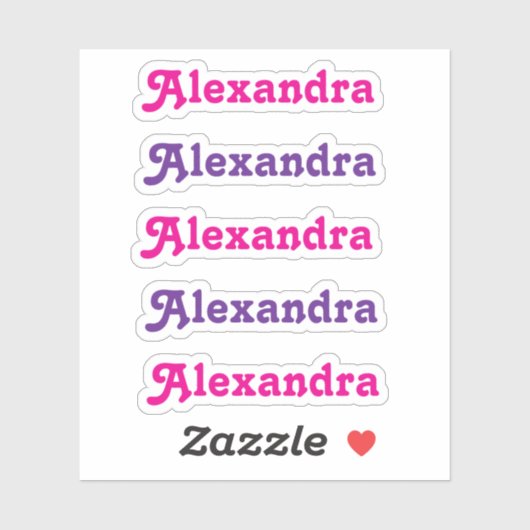 Schattigee Heldere Roze en Paarse Naam van het Mei Sticker (Vel)