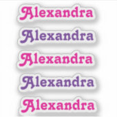 Schattigee Heldere Roze en Paarse Naam van het Mei Sticker (Voorkant)