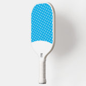Schattigee Heldere Witte Polka Dots Sky Blue Achte Pickleball Paddle (Links)
