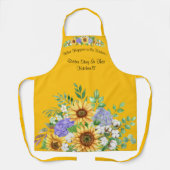 Schattigee Heldergele Zonnebloem met Quote Schort (Voorkant)