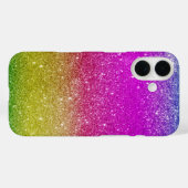 Schattigee Helderroze Magenta Rainbow Glitter Case-Mate iPhone Case (Achterkant (horizontaal))