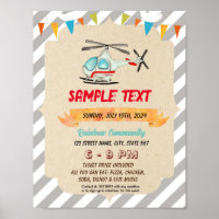 Schattigee helikopter thema flyer