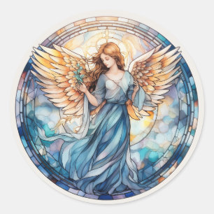 Schattigee hemelse engel religieus ronde sticker