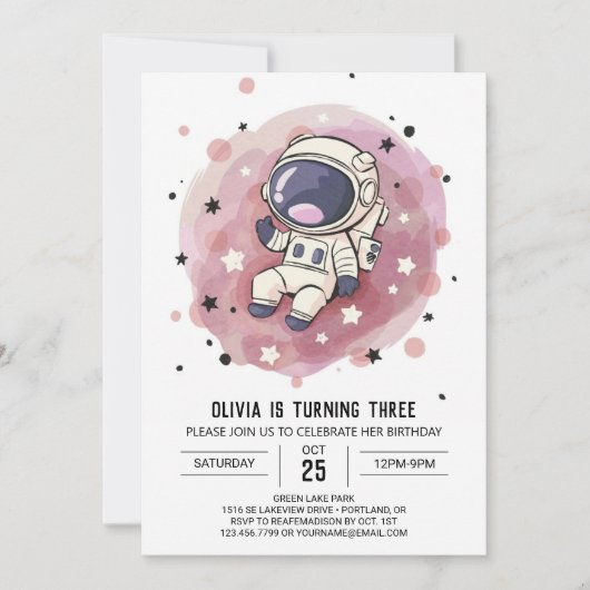 Schattigee hemelse grillen astronaut verjaardag kaart (Voorkant)