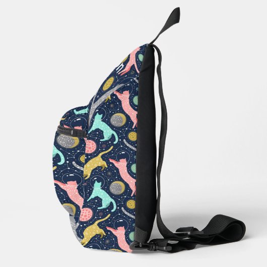 Schattigee hemelse mystieke ruimtekatten gepersona sling bag (Rechts)