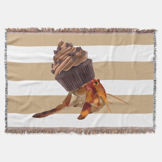 Schattigee heremietkrab met chocolade cupcake shel deken (Voorkant)