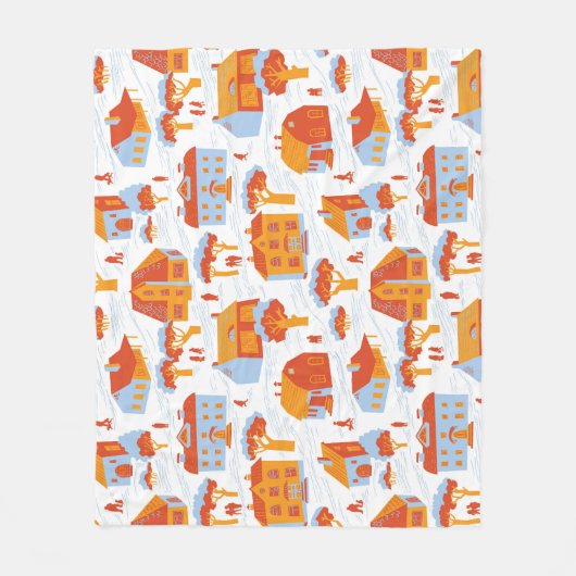 Schattigee herenhuizen: Doodle Fleece Deken (Voorkant)